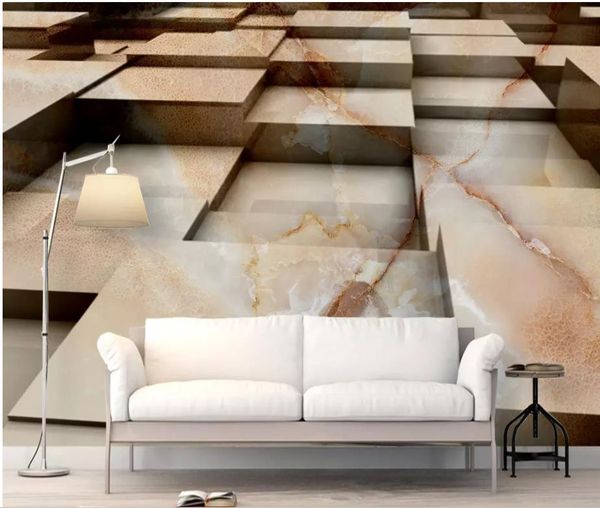moderno soggiorno sfondi Carta da parati tridimensionale spazio quadrato trama moderna parete 3D