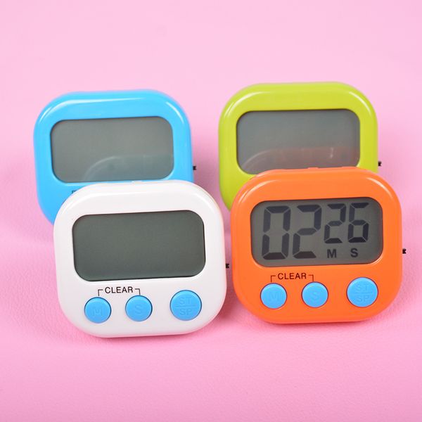 

7 colors digital kitchen timer multi-function timers count down up electronic egg clock houseware baking led display timing reminder bh2161