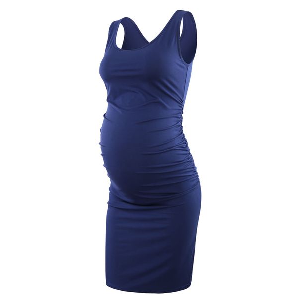 

tank maternity dresses sleeveless pregnancy clothes casual summer dresses pregnant mama knee-length black dress wine navy