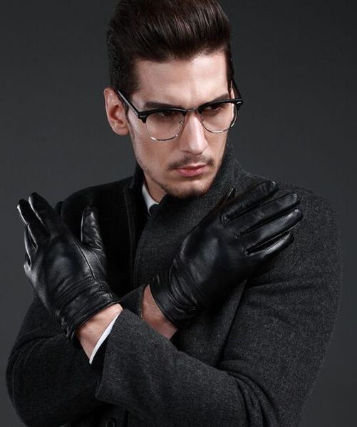 модные мужские перчатки из натуральной кожи кожаные перчатки подарочный аксессуар оптом от фабрики #3168