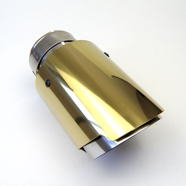 

gtparts car universal tail pipe type golden stainless steel exhaust tip end muffler for mercedes benz bmw audi vw golf toyota honda parts