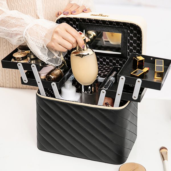 

new makeup bag fashion toiletry cosmetic storage box portable travel make up suitcase