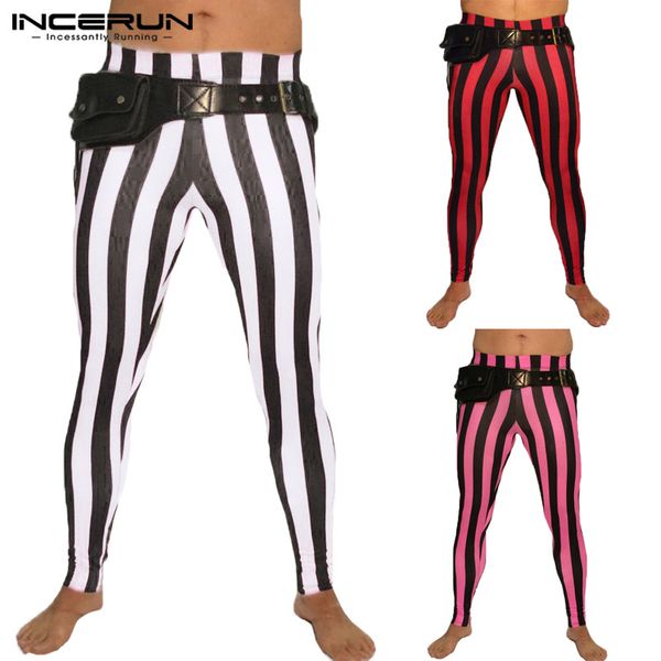 

new striped pant bodybuilding pants leggings joggers trousers yoga-pants skinny elastic waist men slim trousers sweatpants track, Black