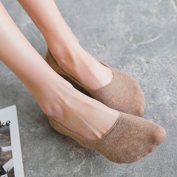 

5 pairs spring summer women low socks solid color fashion cotton wild shallow mouth invisible socks female slipper socks, Black;white