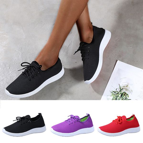 

2019 women casual summer autumn breathable sneakers outdoor running walking shoes soft slip mesh shoes light weight black
