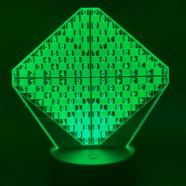 

led night light digital chessboard night light for kids sleep room lamp color changing nightlight battery 3d lamp for children