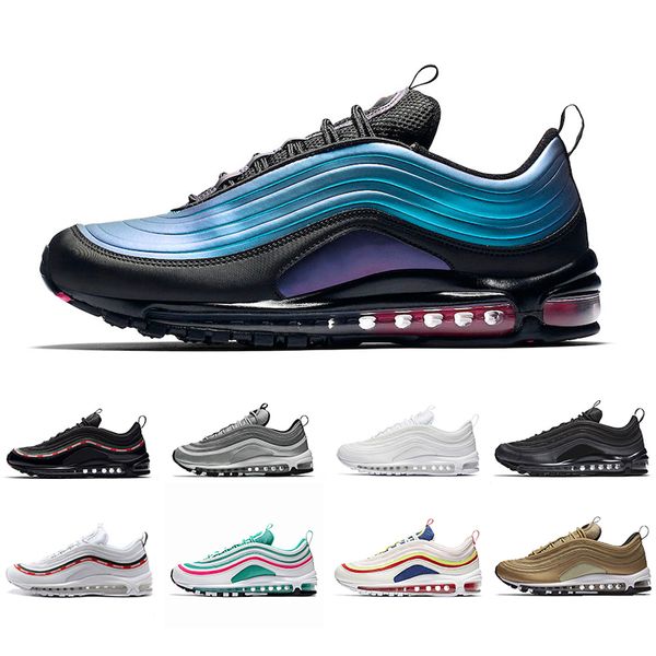 

2019 laser fuchsia iridescent 97s undefeated triple white mens outdoor shoes silver bullet south outdoor walking shoes