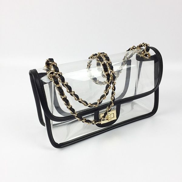 

fashion jelly transparent shoulder bag sweet cute zipper bag