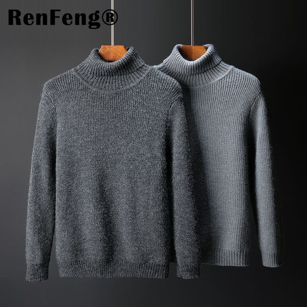 

knitting sweater men and pullover for men 2018 fall winter turtleneck tricots mujer knitwear male jumper knitted coat homme, White;black