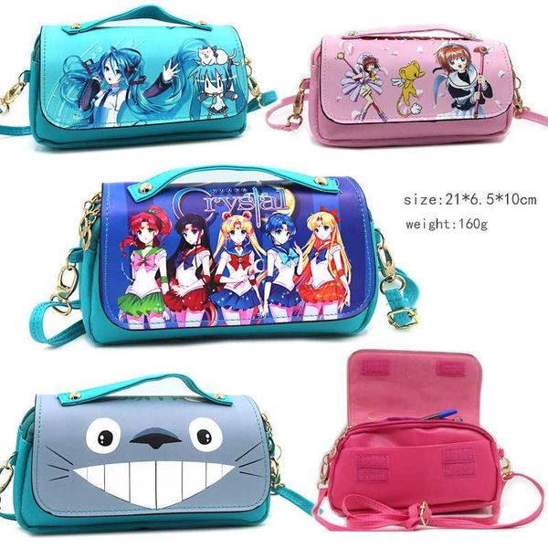 

cardcaptor sakura handbag sailor moon toroto cartoon pencil case pen bag hatsune miku shoulder crossbody bags mini handbag