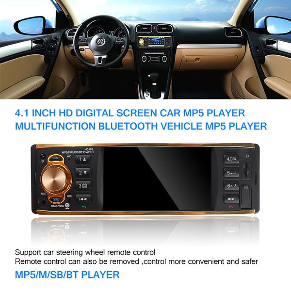 

hd autoradio multimedia mp5 player 1din auto audio car stereo bluetooth handsusb tf fm aux support steering wheel control