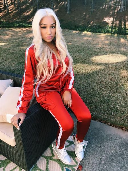 

autumn panelled ladies 2pc pants casual loose female clothing womens 3m reflective 2pcs set womens, White