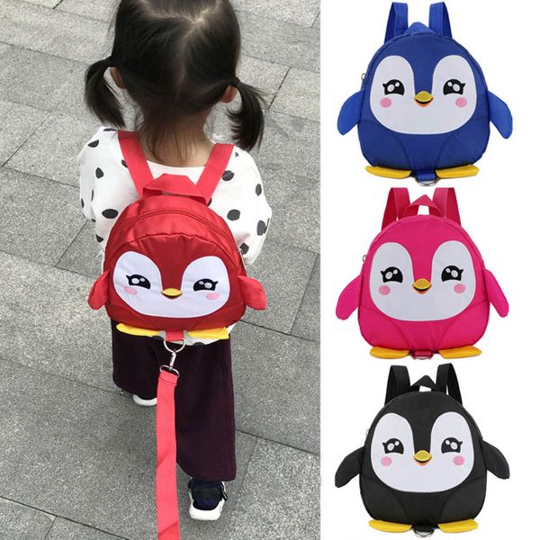 

2018 cute children kids backpack anti-lost mini lovely cartoon penguin safety harness belt traction rope lby2018