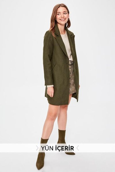 

trendyol khaki woolen stamp coat twoaw20kb0035, Black;brown