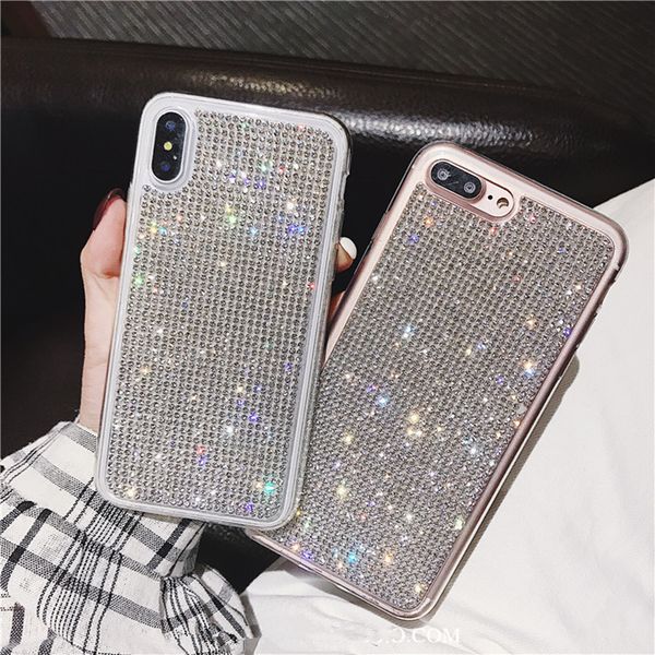 

Мода Bling Полный Кристалл Алмаза Горный Хрусталь Мягкий Гальванический Чехол Для i