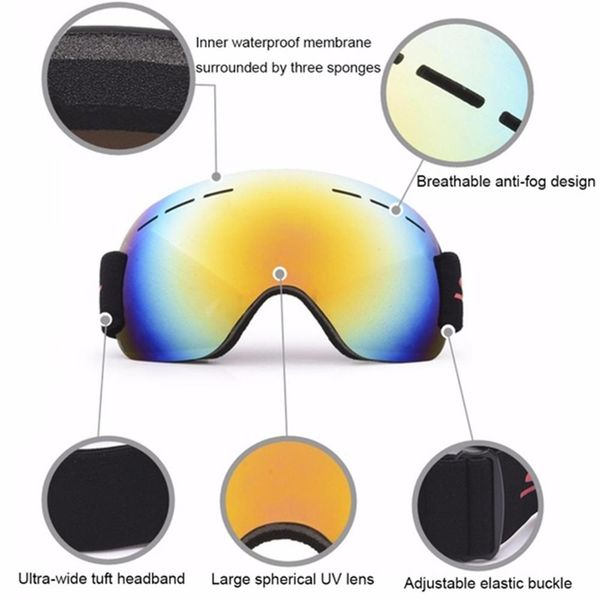 

winter skiing goggles men women snowboard glasses for outdoor sport ski uv protection snow glasses anti-fog
