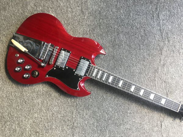 

Sale cu tom thunder truck ac dc angu young ignature aged cherry wine red mahogany body electric guitar