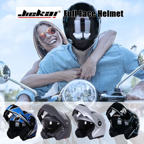 

jiekai motorcycle helmets motorbike full face helmet street bike racing crash helmet with sun visor dual lens moto bike helmets
