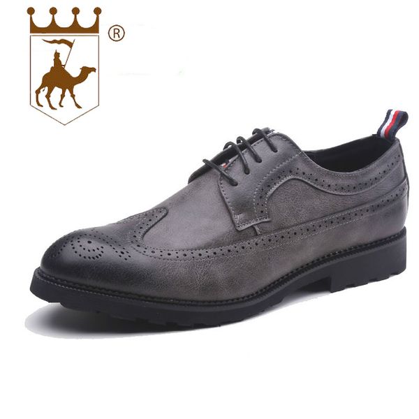 

backcamel autumn new leather men's bullock shoes increase male leather dress shoes business british large size 37-48 hot, Black