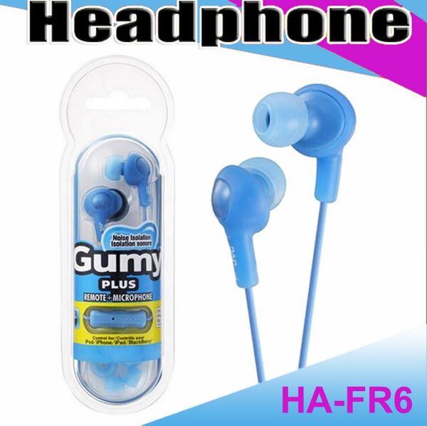 

gumy ha fr6 gummy headphone earbuds 3.5mm mini in-earphone ha-fr6 gumy plus with mic for smart android phone with retail package mq100
