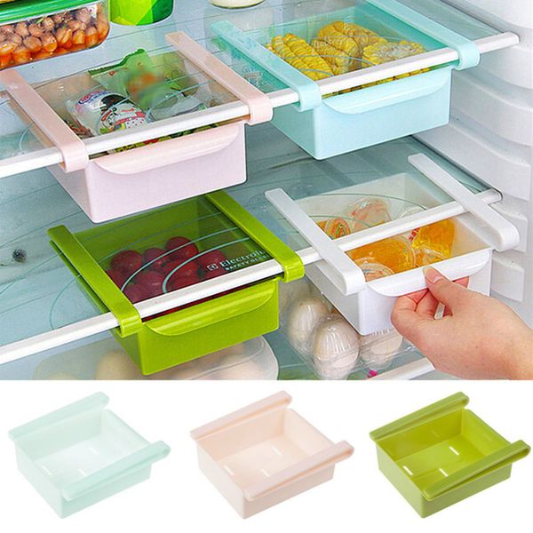 

plastic refrigerator storage rack drawer partition frame plastic shelf multi-function rack creative kitchen portable shelf