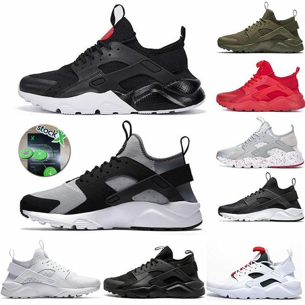 

2020 дизайнерские кроссовки huarache 1.0 тренеры тройной черный белый oreo прохладный серый оливковый кроссовки huraches 4.0 4s с запасом x, White;red