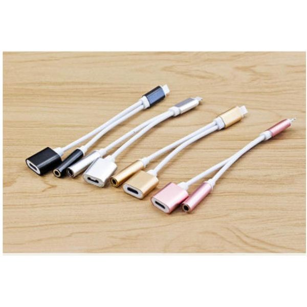

2 in 1 Charge To 3.5mm Jack Headphone AUX Converter Adapter Connector Cable Headphone Jack Audio Adapter