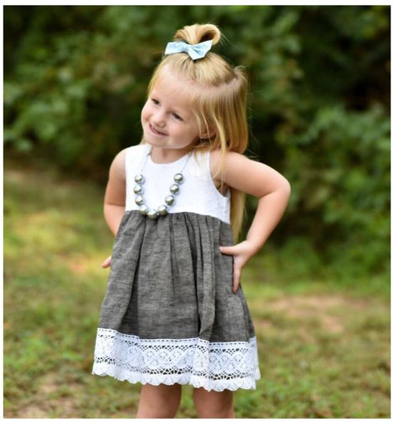 

Baby Dress Cute Toddler Girls Ins Hot Lace Patchwork Princess Summer Ruffles Dress New Western Party Fashion Kids