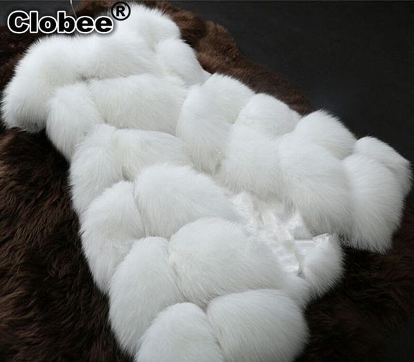 

2019 winter faux fur long fur vest faux vest women jacket winter waistcoat outerwear femme white leather grass coat, Black