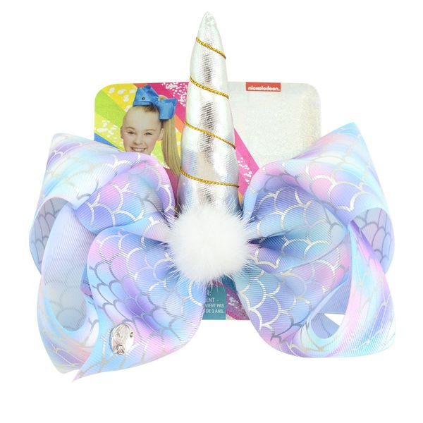 

1pc unicorn hair clips glitter ribbon hair bows girls hairpin with alligator clips adorable accessories for toddlers kids(a, Golden;silver