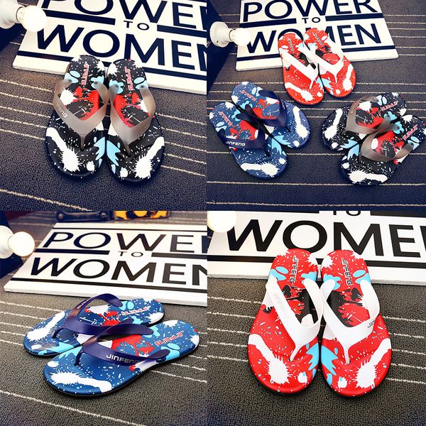 

новые модные мужские повседневные шлепанцы летом шлепанцы пляжные тапочки обувь сандалии из рифа красочные нескользящие массажные тапочки ев, Black