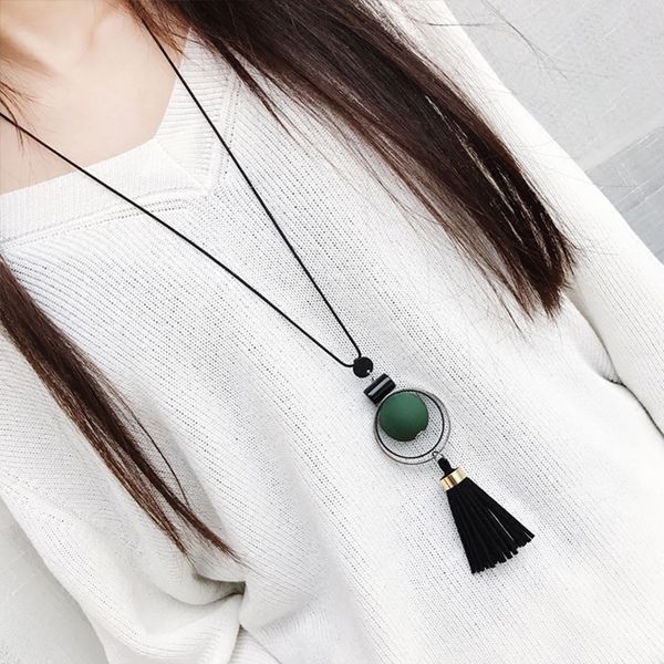 

women necklace long necklaces & pendants wood beads sweater necklace for women jewelry, Silver