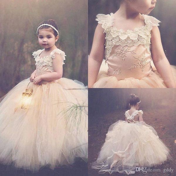 

champag flower girl dress tulle for wedding kids prom dresses for girls birthday party dresses pageant dresses ing, White;blue
