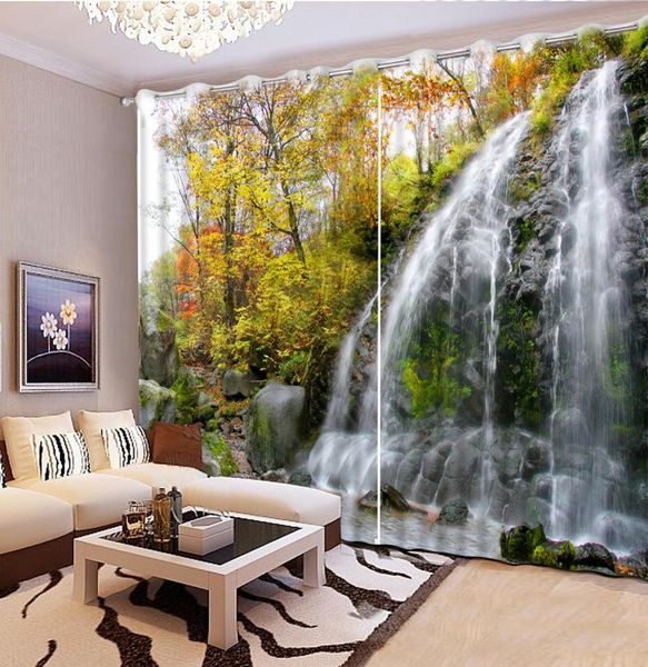 

waterfall scenery living room bedroom p curtains 3d home decoration curtains for window blackout 2019