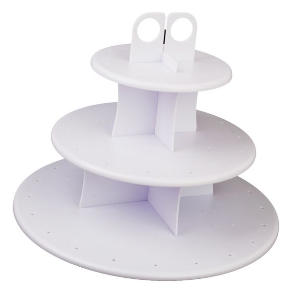 

set of 3 tier 42 holes round plates with fittings rack cake lollipop cupcake display stand rack