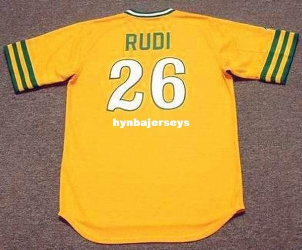 

custom joe rudi oakland stitched 1972 throwbacks home baseball jersey retro mens jerseys shirt, Blue;black