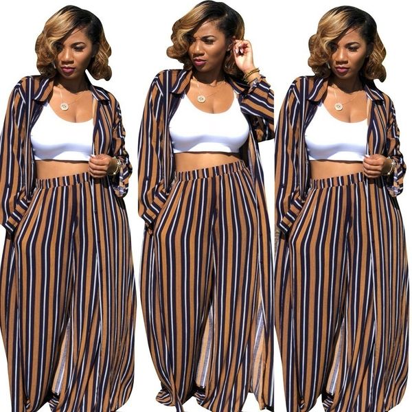 

long sleeve 2 piece set women pant and turn down collarwide leg pants female pants set women matching set, White