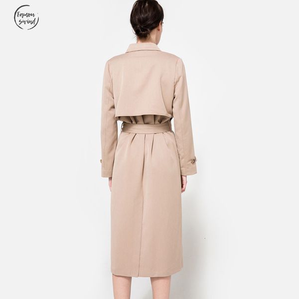 

осень breasted trench 2019 new classic fashion brand женщина high double coat водонепроницаемый дождевик бизнес верхняя одежда, Tan;black