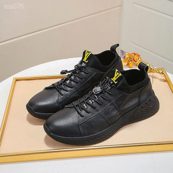 

men's shoes 2020 fashion leather high-sneakers men's wild shoes fashion sneakers lightweight walking hiking shoes light casual sho, Black