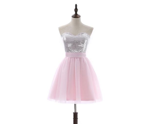 

pink homecoming dresses a-line short-sleeve mini tulle plus size prom dresses sequins elegant backless bow cocktail dresses, Blue;pink