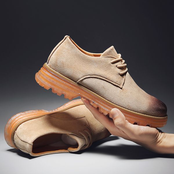 

new autumn and winter fashion england men's shoes brock youth men's casual belts increased leather shoes party, Black