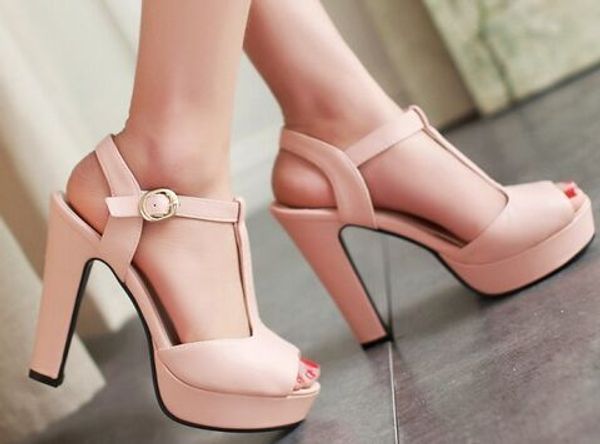 

2015 women's shoes thick heel open toe high-heeled shoes small yards 32 33 plus size 40 41 43 female sandals, Black