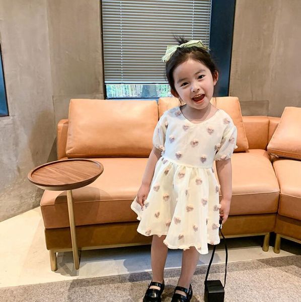 

2020 new style girls flower dress fashion cotton girls dresses 2-7t qh42, Red;yellow