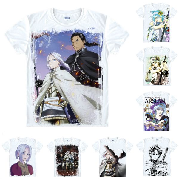 

anime shirt the heroic legend of arslan t-shirts multi-style short sleeve arslan senki daryun narcasse cosplay motivs hentai shirts, White;black