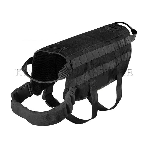 

army tactical dog vests outdoor dog clothes load bearing harness swat tactical training molle vest harness, Camo;black