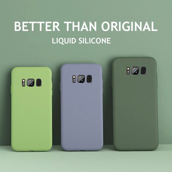 

silky soft-touch liquid silicone phone case for samsung galaxy s10 s9 s8 note 10 plus 9 8 s7 edge s10e s 7 10plus original cover