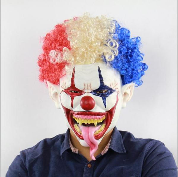 

высший класс !!! смешно страшно зло клоун маска джокер маска латекс костюм ну вечеринку косплей для взрослых необычные платья весело клоун м