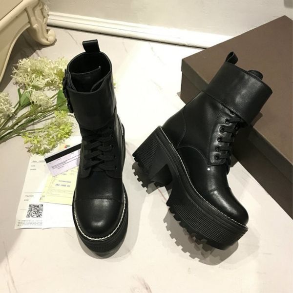 

woman wonderland ranger midtown laureate platform desert boot limitless new release rare genuine leather luxury fashion paris boots shoes, Black
