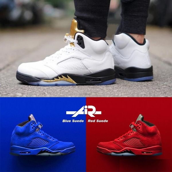 

5 5s red blue suede camo grey international flight metallic silver white silver alternate 90s royal man basketball shoes sneakers