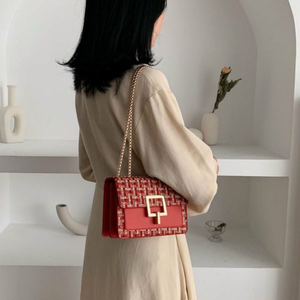 

flap bags for women 2020 quilted tweed purses and handbags crossbody shoulder bag gold chain small square bags bg25
